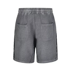 Thug Club Grey Vintage Washed Raw Seam Sweat Shorts, Unisex