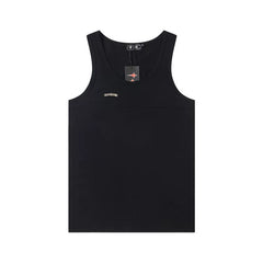 Thug Club Embroidered Logo U-Neck Tank Top, Y2K Gothic Sleeveless Vest