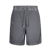 Thug Club Grey Vintage Washed Raw Seam Sweat Shorts, Unisex