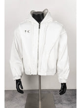 Thug Club White Raw Seam Zip-Up Cropped Hoodie, Unisex