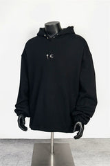Thug Club Black Metal Star Moon Logo Oversized Hoodie, Unisex
