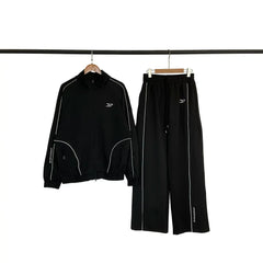 Broken Planet Piping Trim Track Jacket & Wide Leg Pants Set - 3 Colors Available