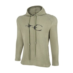 Thug Club TC Logo Waffle Knit Slim Fit Hoodie, Y2K Gothic Long Sleeve Hooded Top