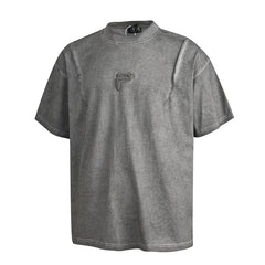 Thug Club Vintage Washed Grey Embossed Logo Oversized T-Shirt, Unisex