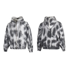 Thug Club Tie Dye Raw Seam Zip Cropped Hoodie, Unisex