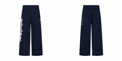 Broken Planet Vertical Logo Navy Wide Leg Sweatpants
