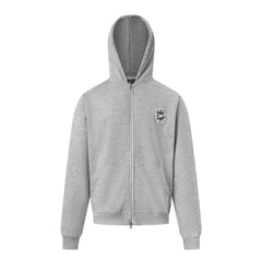 Broken Planet Badge Logo Heather Grey Zip Hoodie
