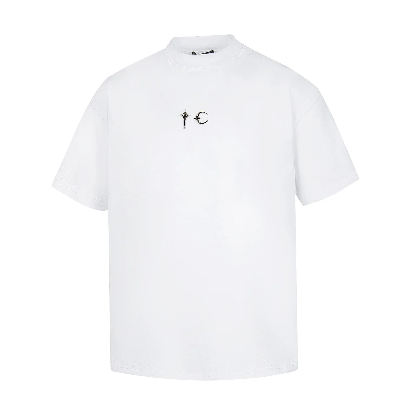 Thug Club White Metal Star Moon Logo Oversized T-Shirt, Unisex