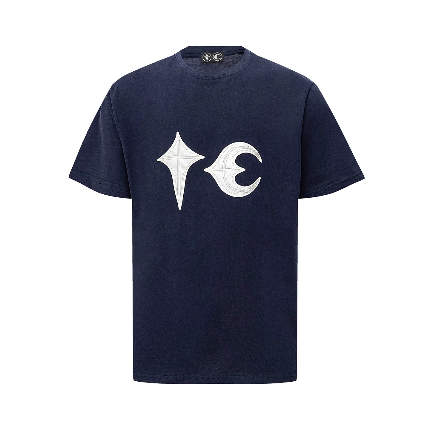 Thug Club Navy White Star Moon Embroidery Oversized T-Shirt, Unisex