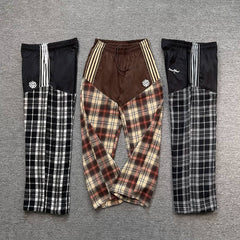 Broken Planet Plaid Patchwork Wide Leg Pants‑2 Colors