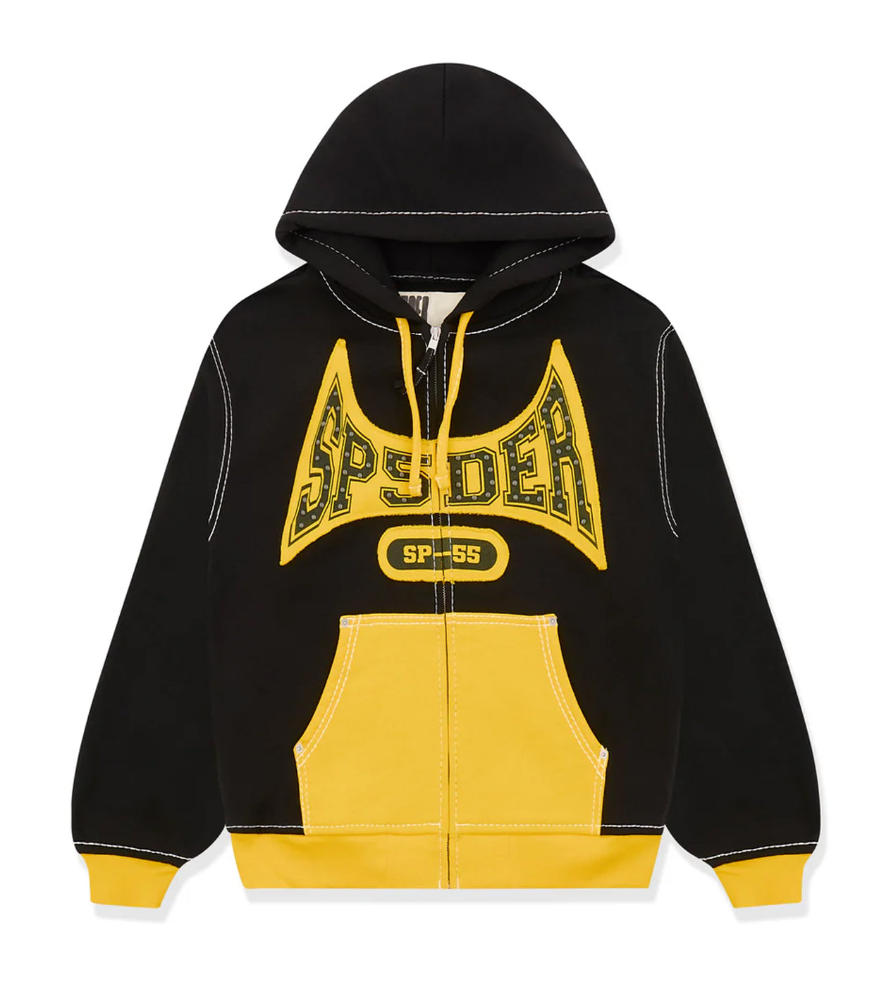 Sp5der T&F Zip-Up Hoodie Black/Yellow